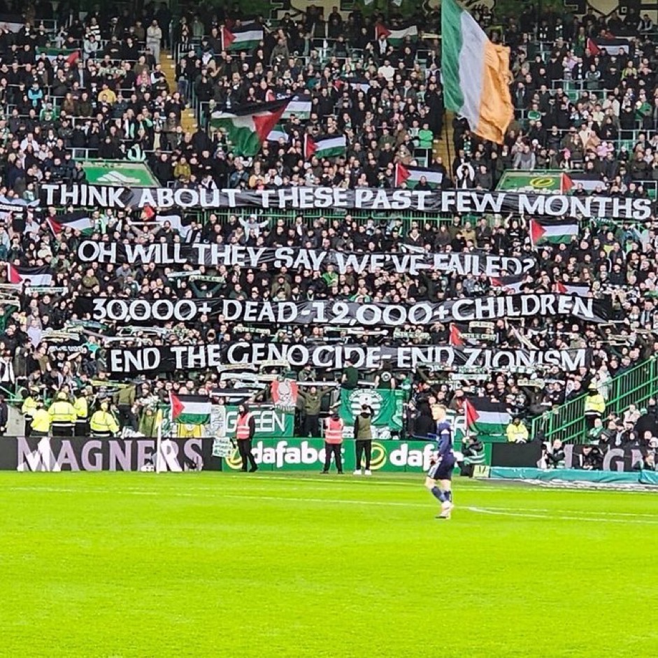 Celtic Fans Palestine Display