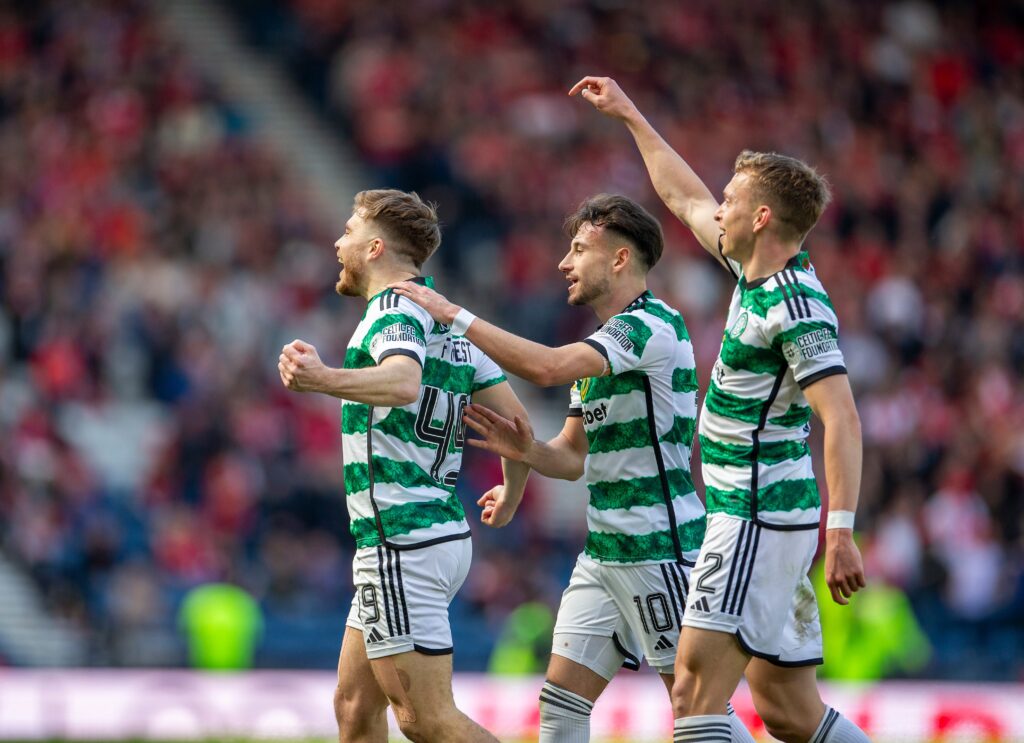 Celtic Players Celebrate