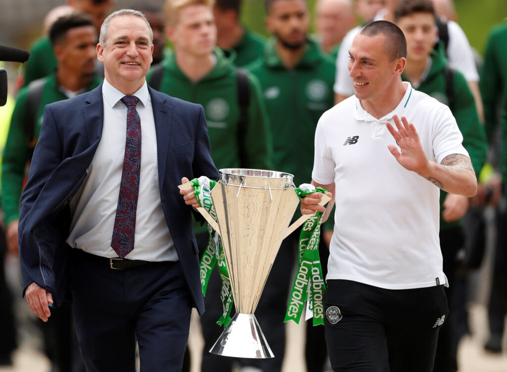 Scott Brown and Paul McStay holding league title