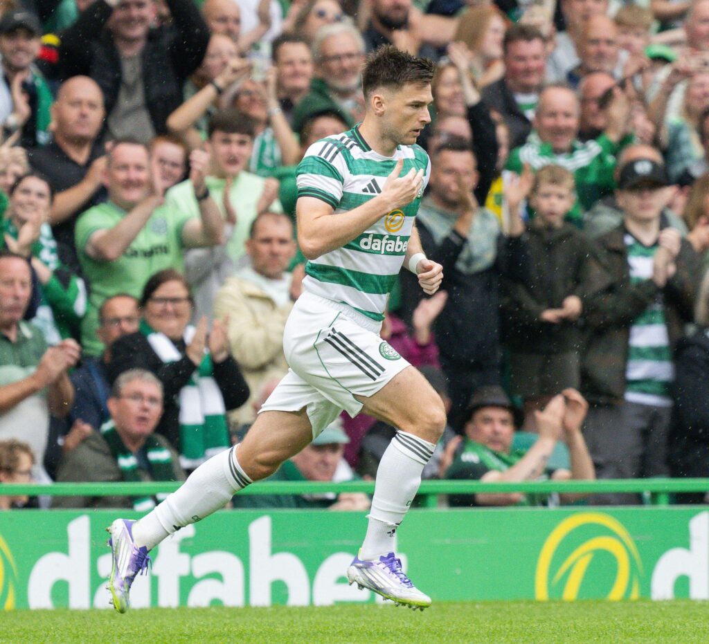 Kieran Tierney first flag day back at Parkhead